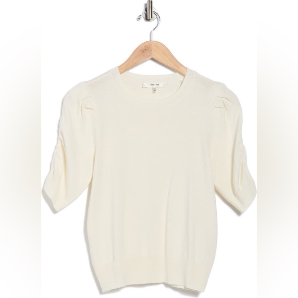 Frame Denim Ivory Puff Sleeve Top